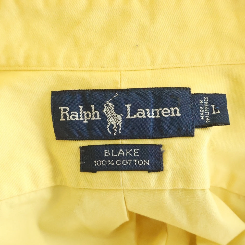 RALPH LAUREN(ラルフローレン) 90-00S BLAKE ブレーク ボタンダウン 半袖シャツ イエロー