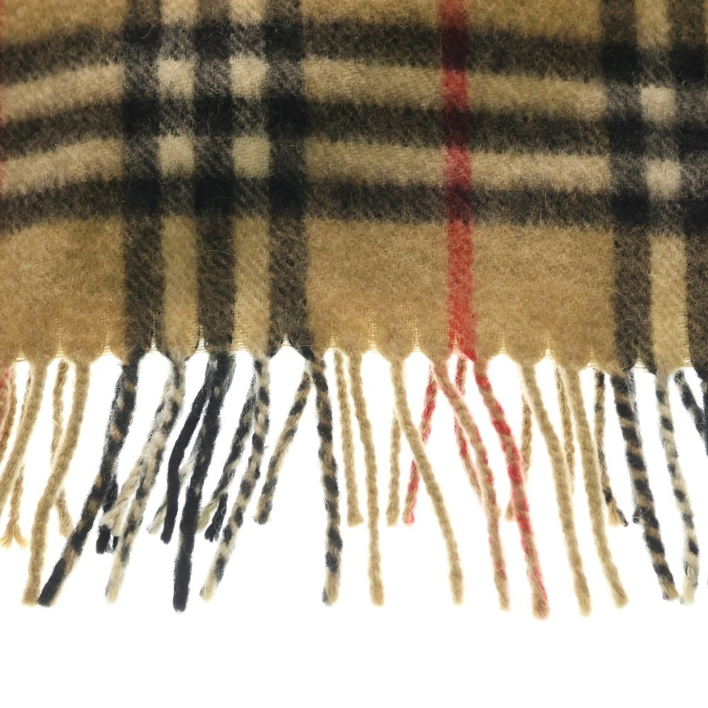 BURBERRY(バーバリー) カシミヤ ノヴァチェック フリンジマフラー ストール ブラウン