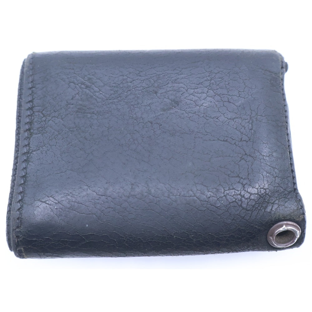 CHROME HEARTS(クロムハーツ) 3FOLD 3フォールド クロスボールボタン レザーウォレット 財布 ブラック BCA364