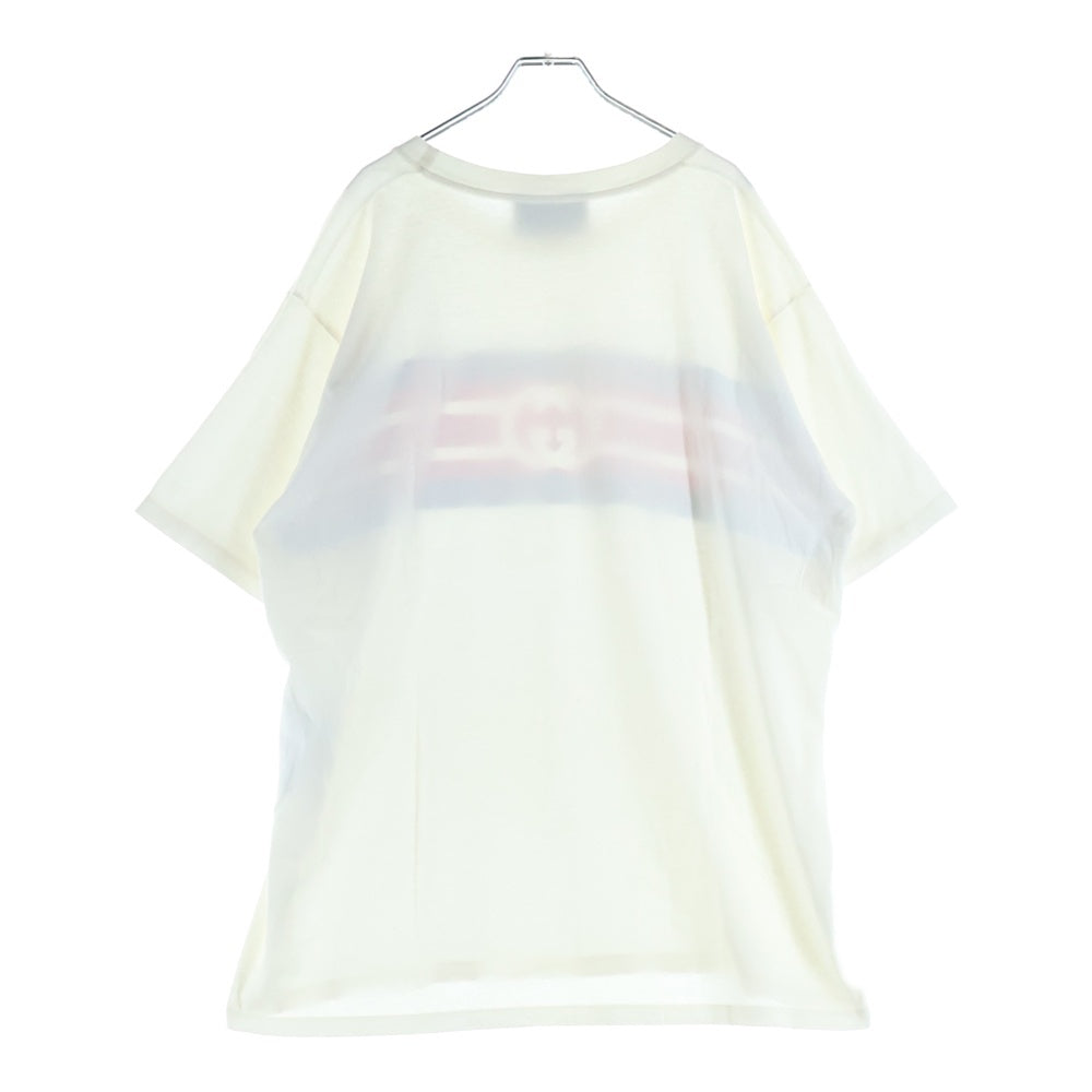 GUCCI(グッチ) 21SS インターロッキングG ストライププリント クルーネック カットソー 半袖Tシャツ ホワイト 616036 XJDAG