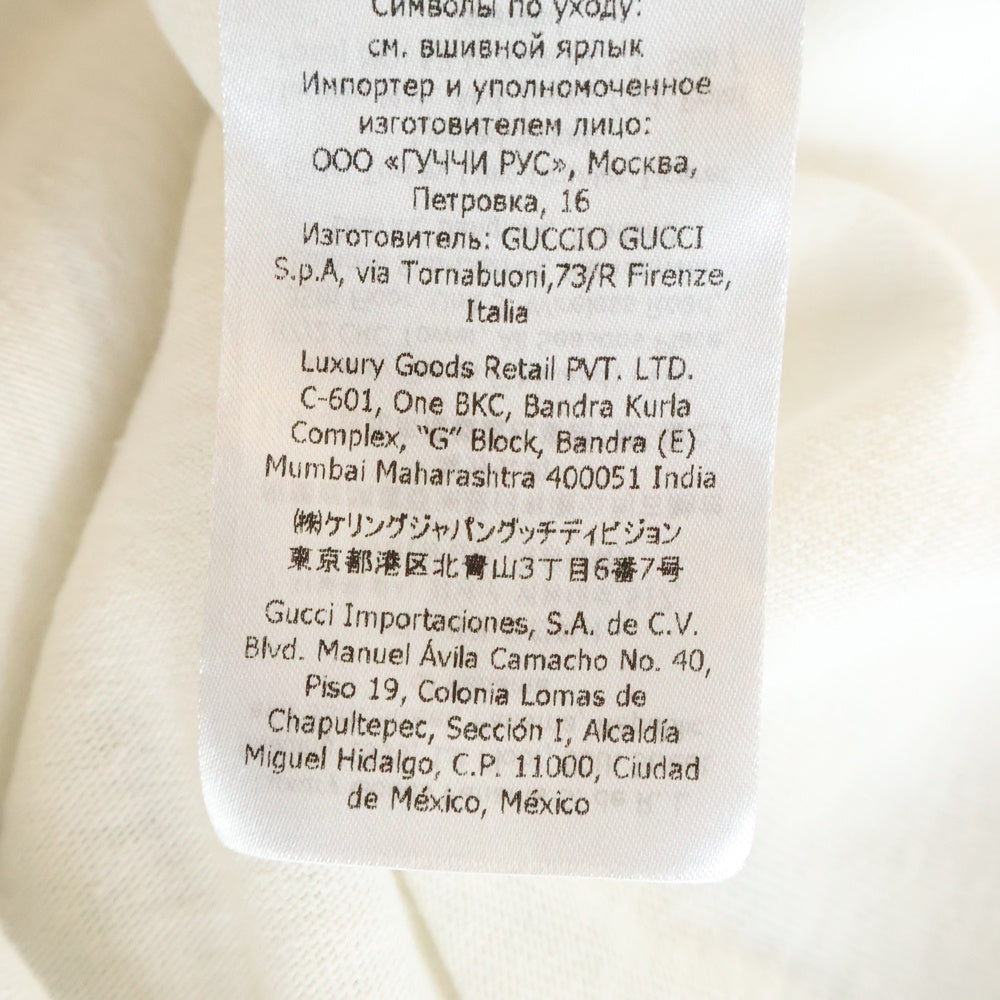 GUCCI(グッチ) 21SS インターロッキングG ストライププリント クルーネック カットソー 半袖Tシャツ ホワイト 616036 XJDAG