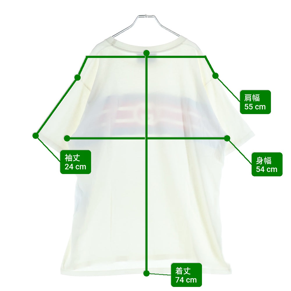 GUCCI(グッチ) 21SS インターロッキングG ストライププリント クルーネック カットソー 半袖Tシャツ ホワイト 616036 XJDAG