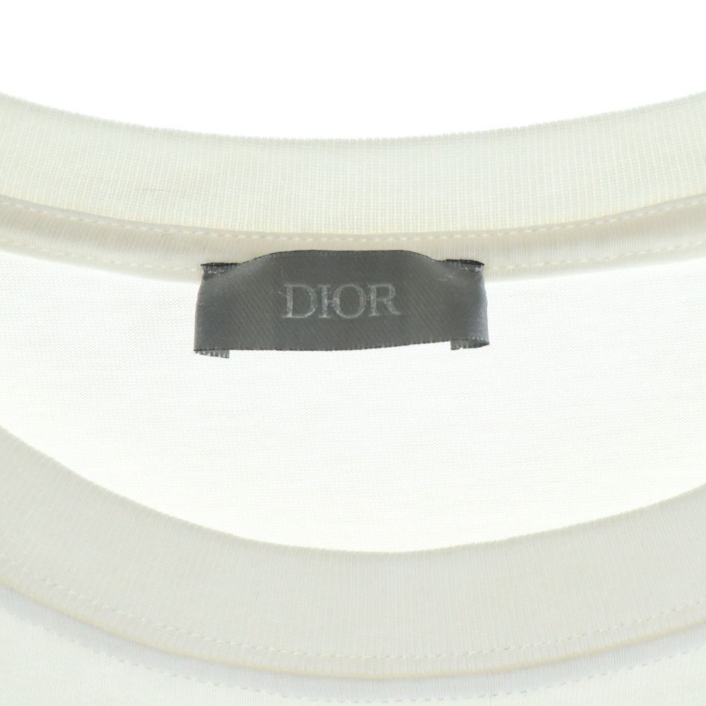 DIOR(ディオール) ITALIC CORAL LOGO T-SHIRT イタリックコーラル ロゴ クルーネック カットソー 半袖Tシャツ ホワイト 483J696C0847