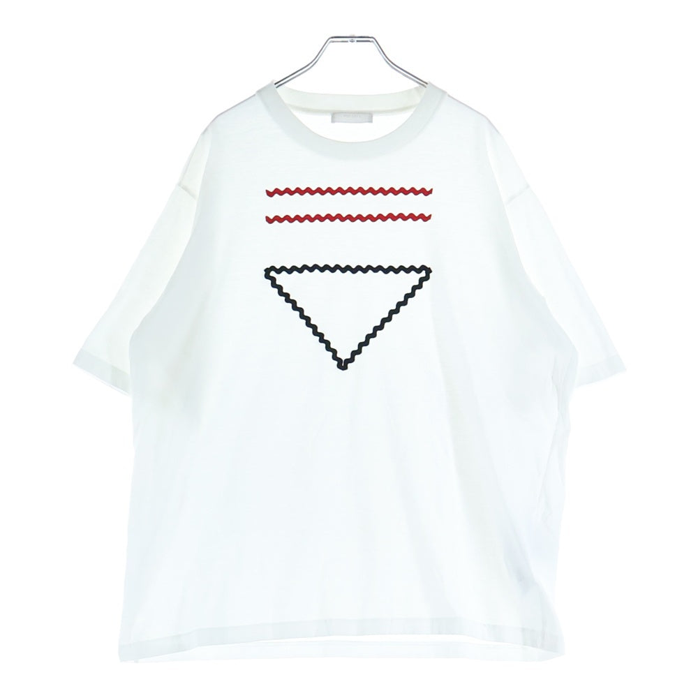 PRADA ジャージートップ ホワイト PRADA(プラダ) JERSEY ジャージー ロゴデザイン クルーネック