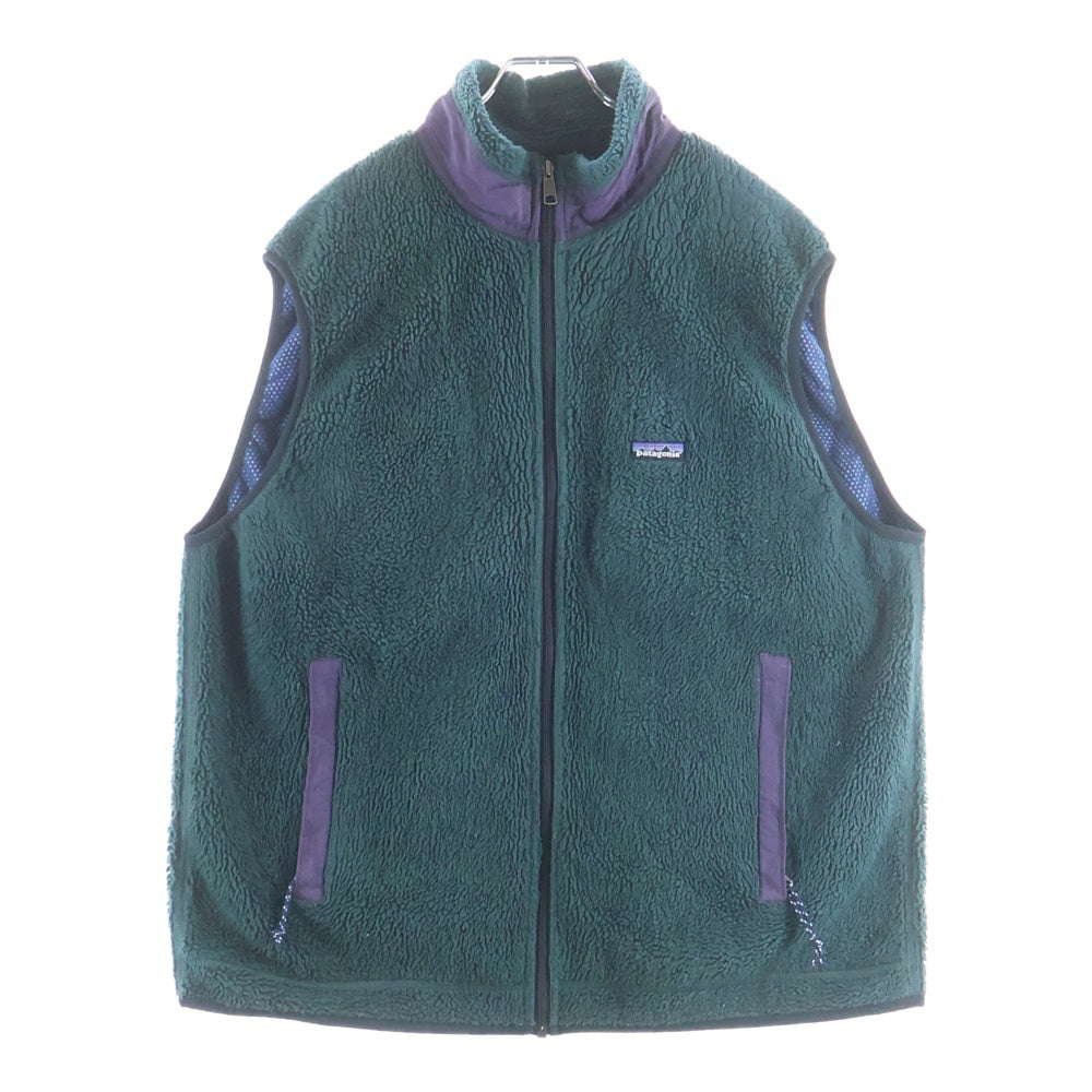 PATAGONIA(パタゴニア) 90S VINTAGE RETRO-X PEF ヴィンテージ レトロ エックス ロゴデザイン ボアベスト グリーン W714F