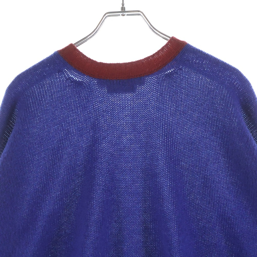 MARNI(マルニ) 25AW カラーブロック クルーネック カシミヤニット セーター レディース ブルー/レッド