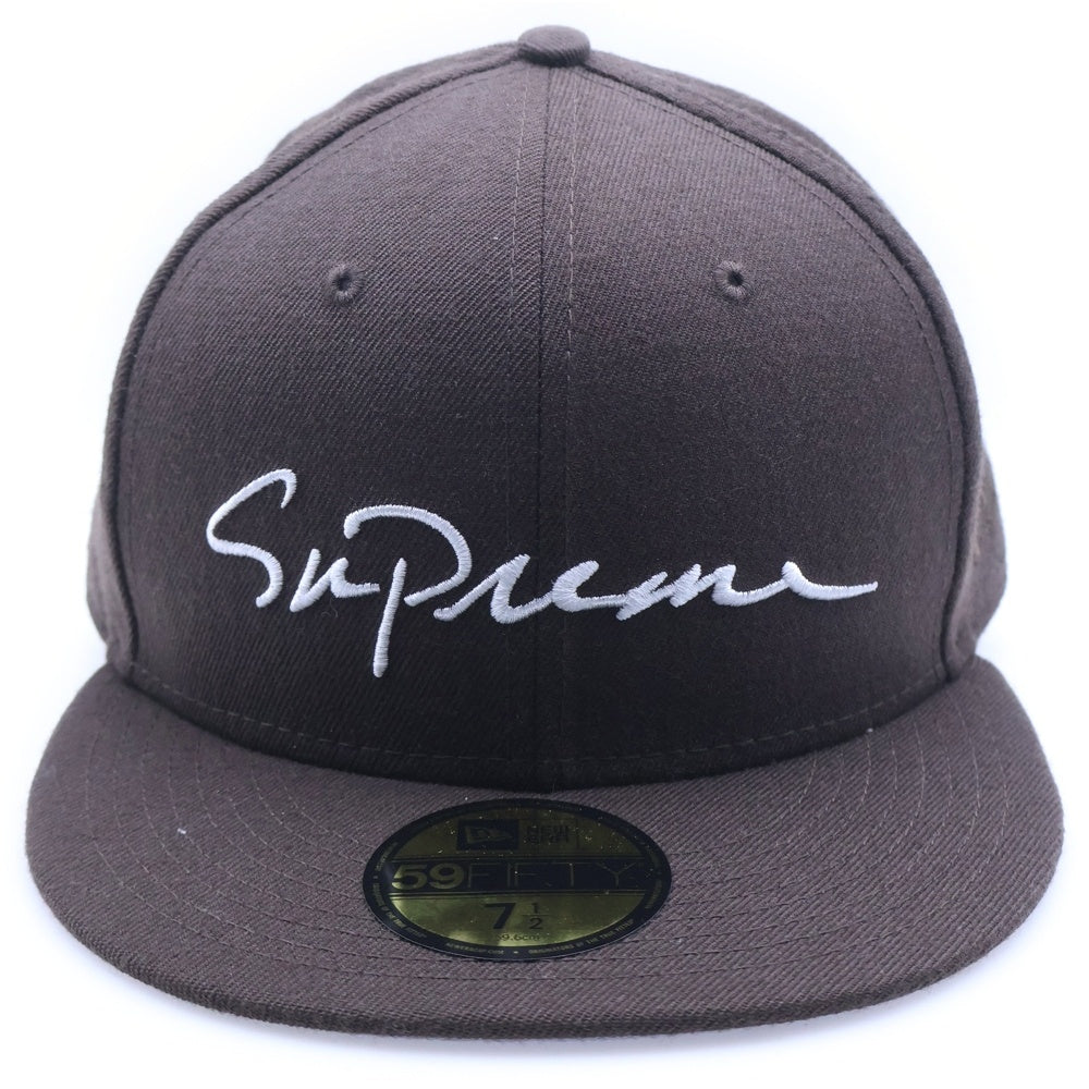 SUPREME(シュプリーム) 18AW ×NEW ERA Classic Script ニューエラ クラシックスクリプト キャップ 帽子 ブラウン
