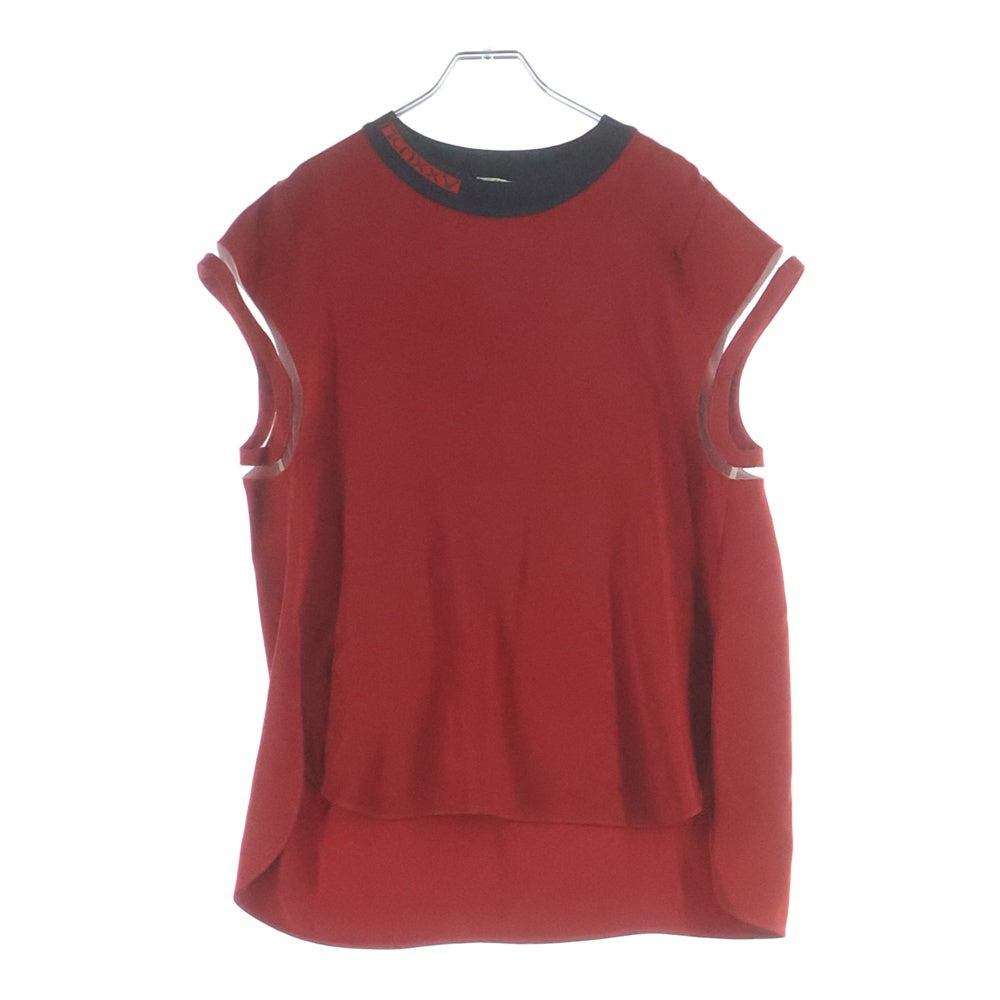 FENDI(フェンディ) カシミヤ リボンデザイン クルーネック 七分丈ニット セーター レッド FZZ965 4L5