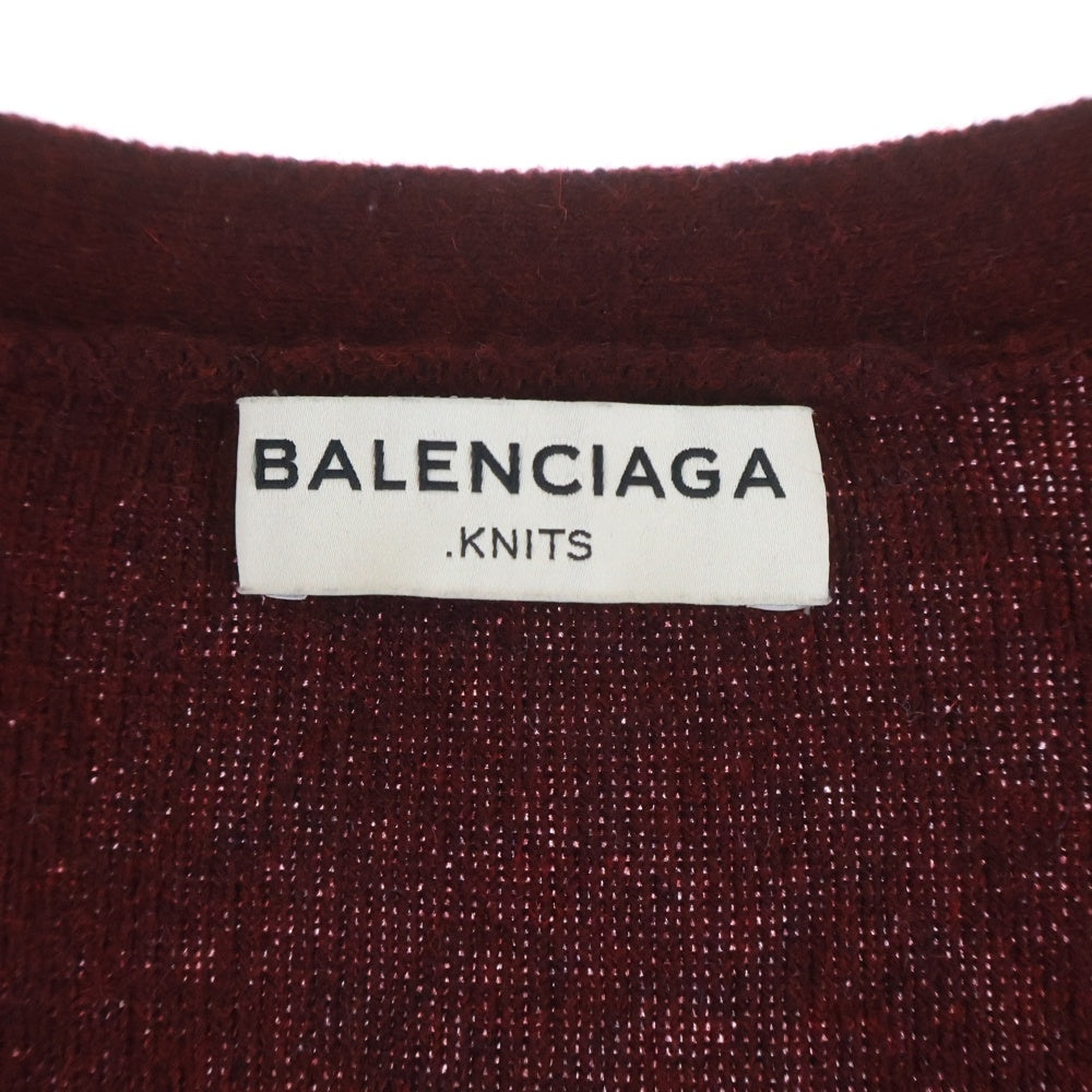BALENCIAGA(バレンシアガ) カシミヤ スナップボタン カーディガン セーター バーガンディー