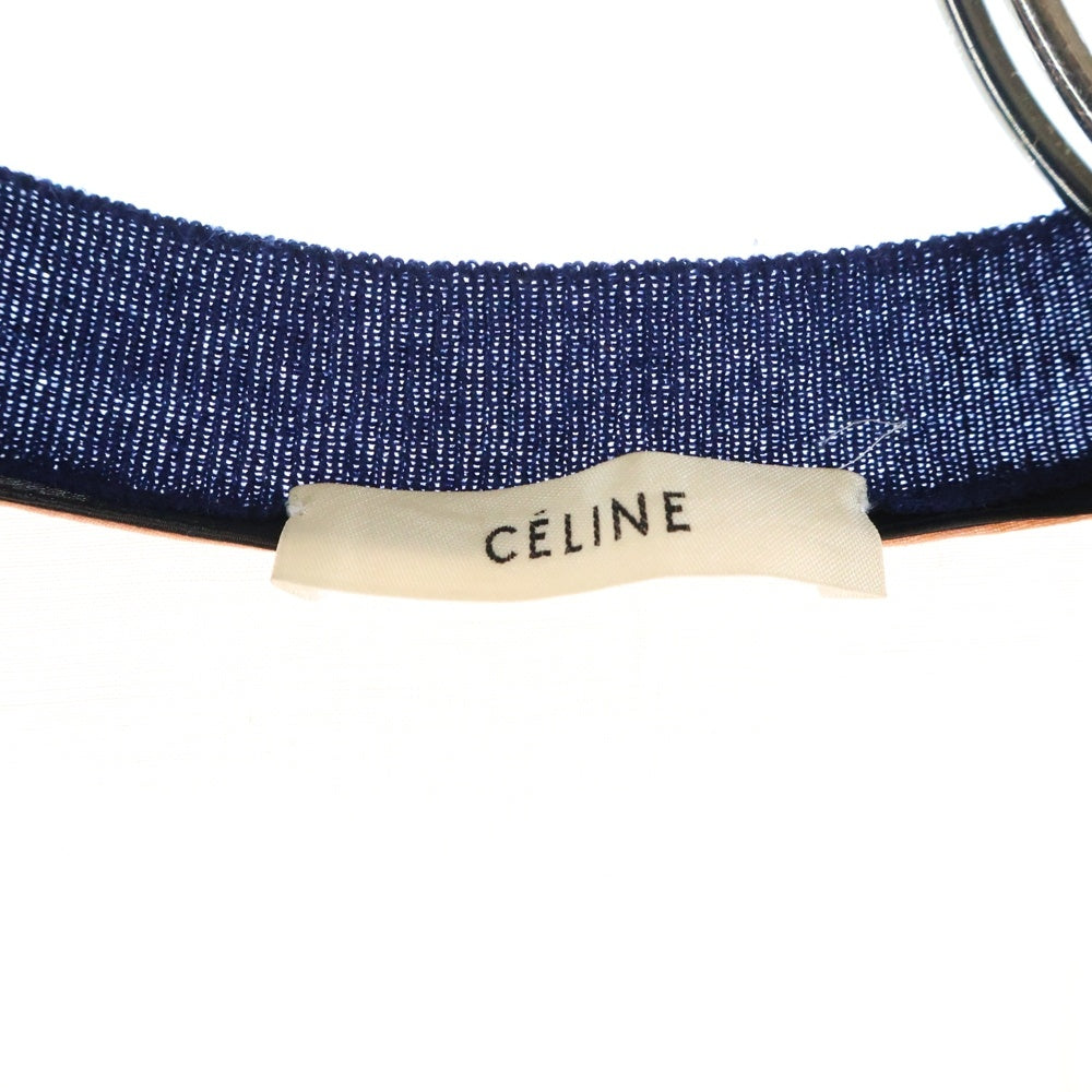 CELINE(セリーヌ) バックシアー カシミヤ カーディガン ネイビー/ピンク