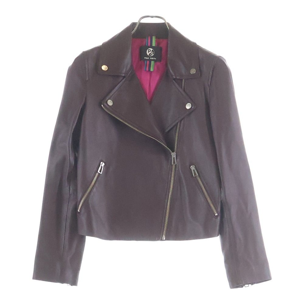 Paul Smith(ポールスミス) シープスキンレザー ダブルライダースジャケット レディース ブラウン