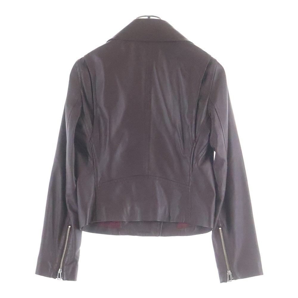 Paul Smith(ポールスミス) シープスキンレザー ダブルライダースジャケット レディース ブラウン