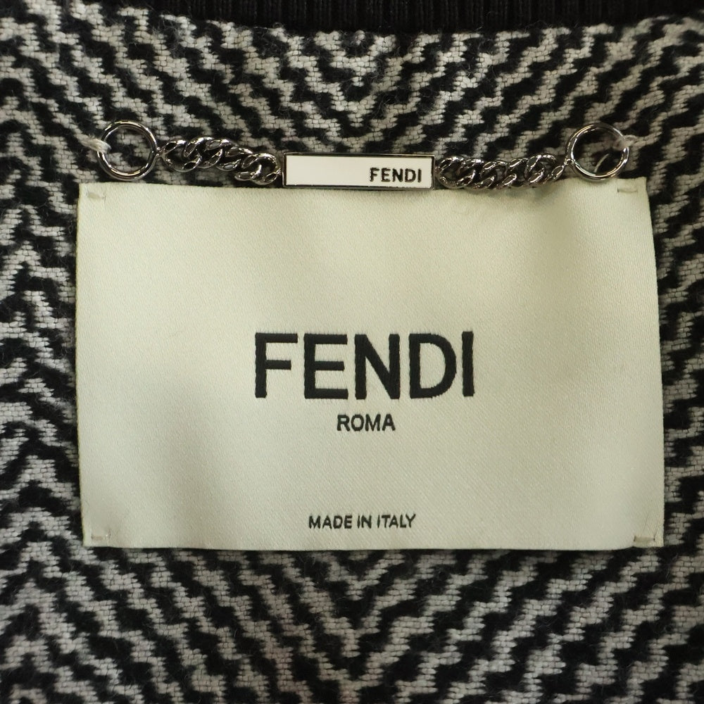 FENDI(フェンディ) バックビーズロゴデザイン ジップアップ パターンジャケット グレー FJ6847
