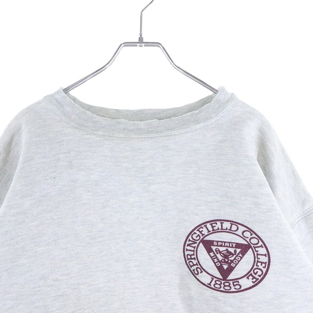 CHAMPION(チャンピオン) 80S REVERSEWEAVE DOUBLE FACE ヴィンテージ リバースウィーブ ダブルフェイス USA製 染み込みプリント クルーネックスウェットトレーナー グレー