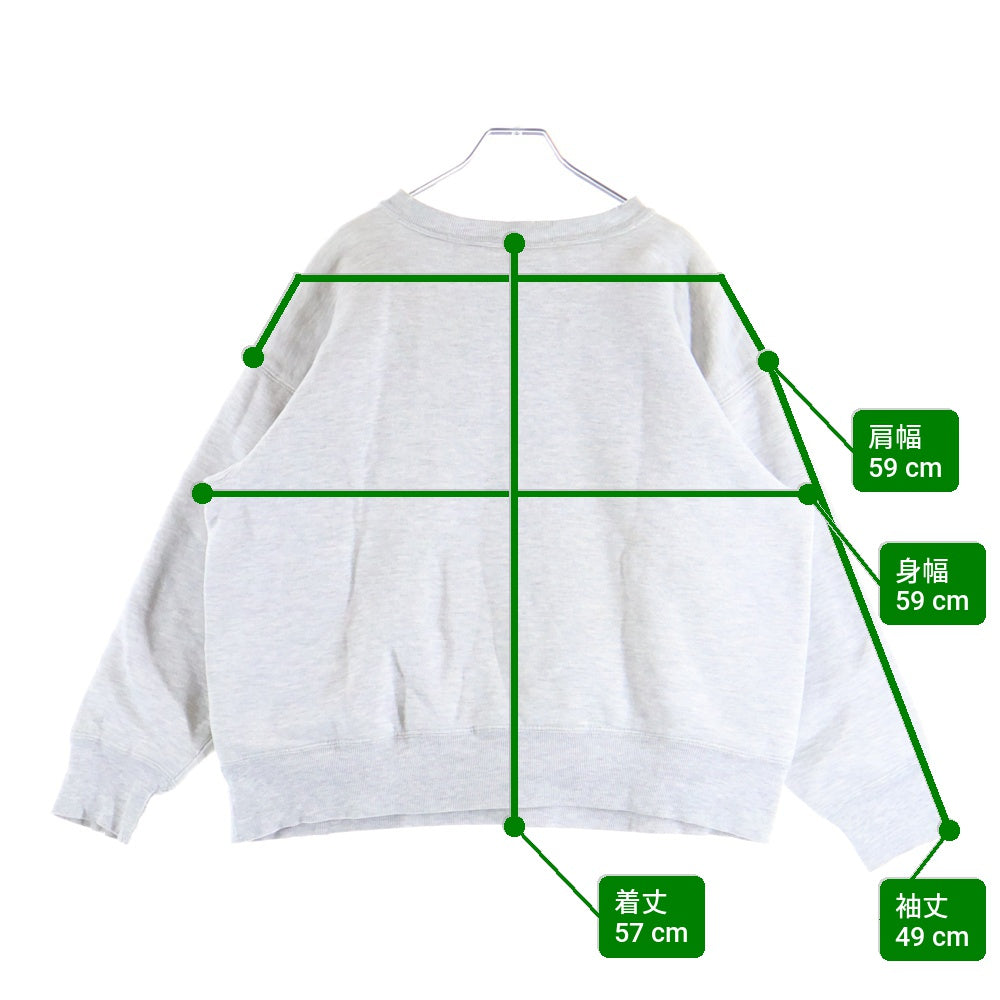 CHAMPION(チャンピオン) 80S REVERSEWEAVE DOUBLE FACE ヴィンテージ リバースウィーブ ダブルフェイス USA製 染み込みプリント クルーネックスウェットトレーナー グレー