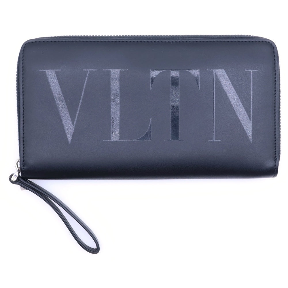 VALENTINO GARAVANI(ヴァレンチノガラヴァーニ) VLTNロゴ ラウンドファスナー レザー長財布 ロングウォレット ブラック XY2P0570VNA