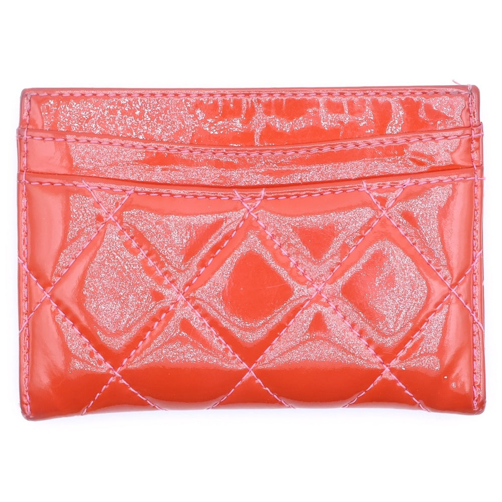 CHANEL(シャネル) エナメルココマークロゴ マトラッセ 名刺入れ カードケース レッド レディース