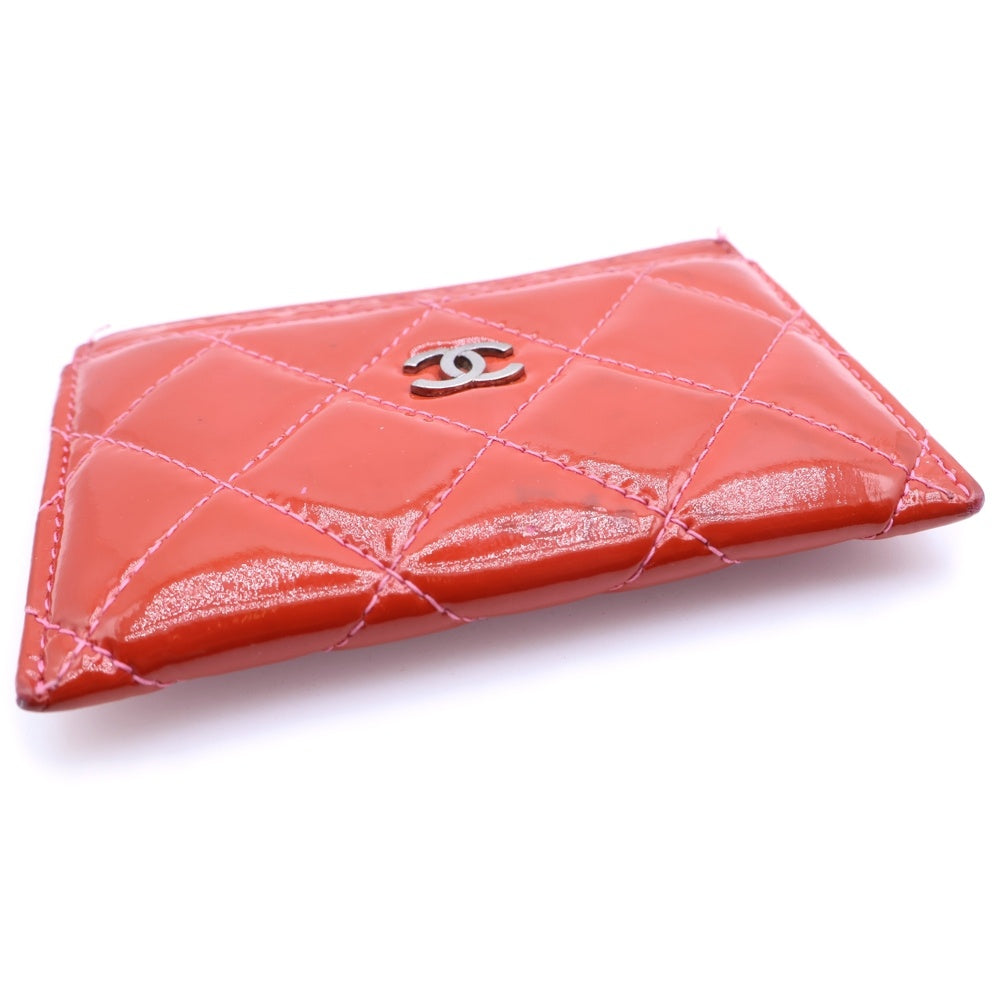 CHANEL(シャネル) エナメルココマークロゴ マトラッセ 名刺入れ カードケース レッド レディース