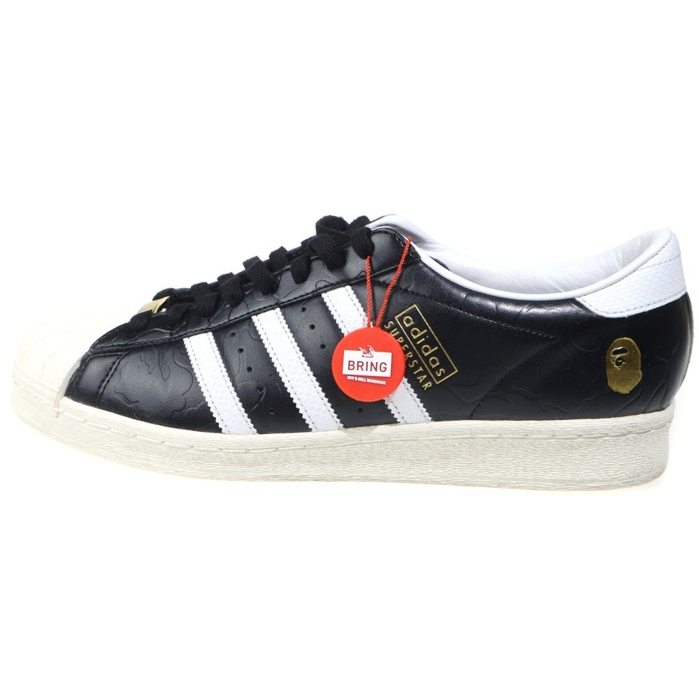adidas(アディダス) ×A BATHING APE ATMOS SUPERSTAR 5 ア ベイシング エイプ アトモス スーパースター ローカットスニーカー ブラック US12/30cm JQ3666