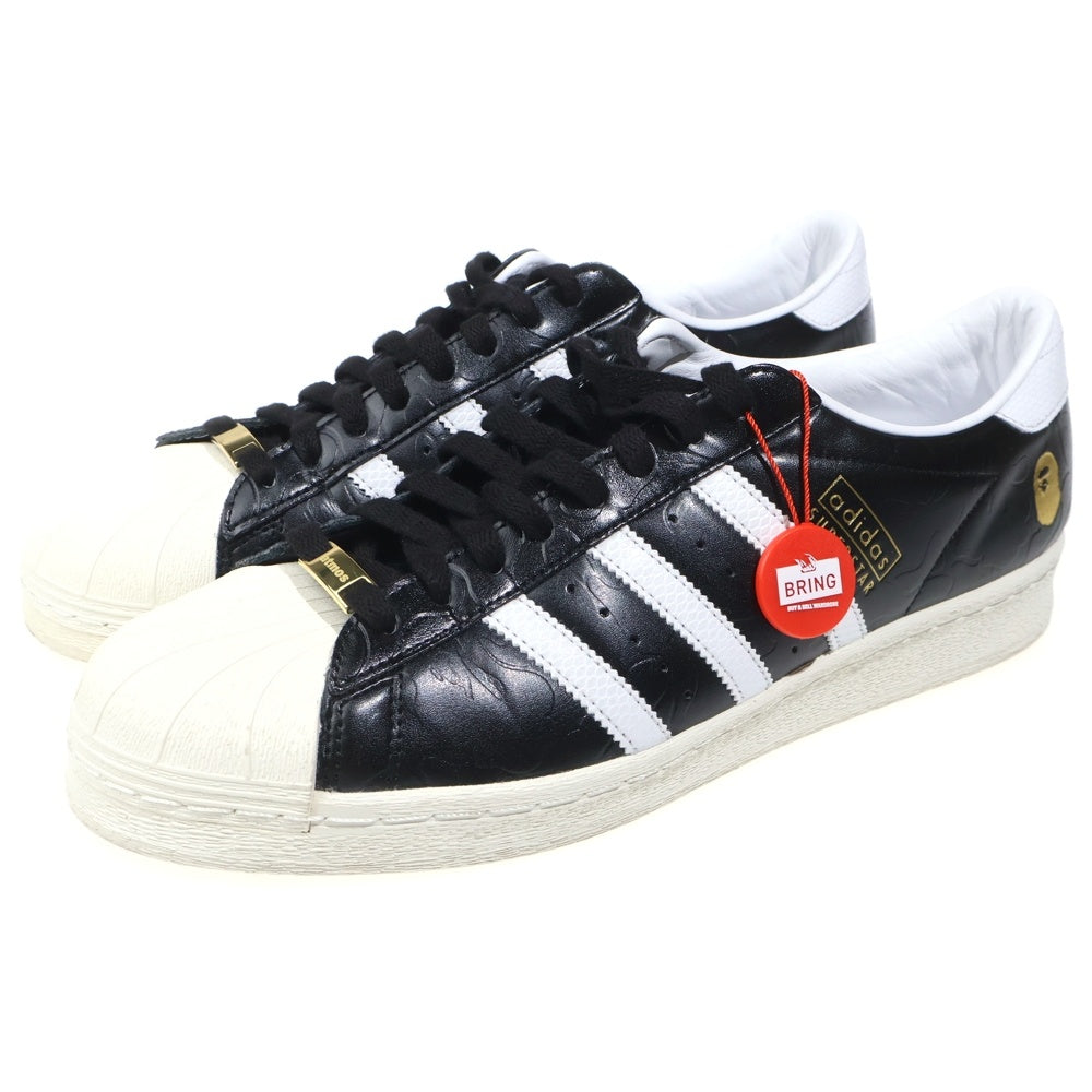 adidas(アディダス) ×A BATHING APE ATMOS SUPERSTAR 5 ア ベイシング エイプ アトモス スーパースター ローカットスニーカー ブラック US12/30cm JQ3666