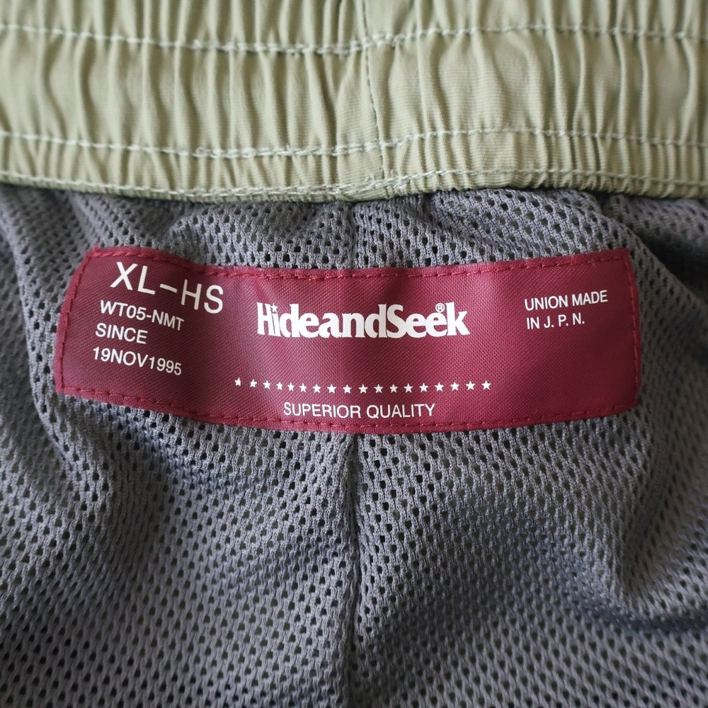 Hideandseek(ハイドアンドシーク) 25AW TRACK PANT インナーメッシュ ナイロン トラックパンツ カーキ HP-080225