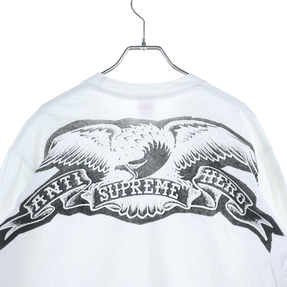 SUPREME(シュプリーム) 25AW ×ANTIHERO Eagle L/S Tee アンタイヒーロー イーグルデザイン クルーネック カットソー 長袖Tシャツ ホワイト