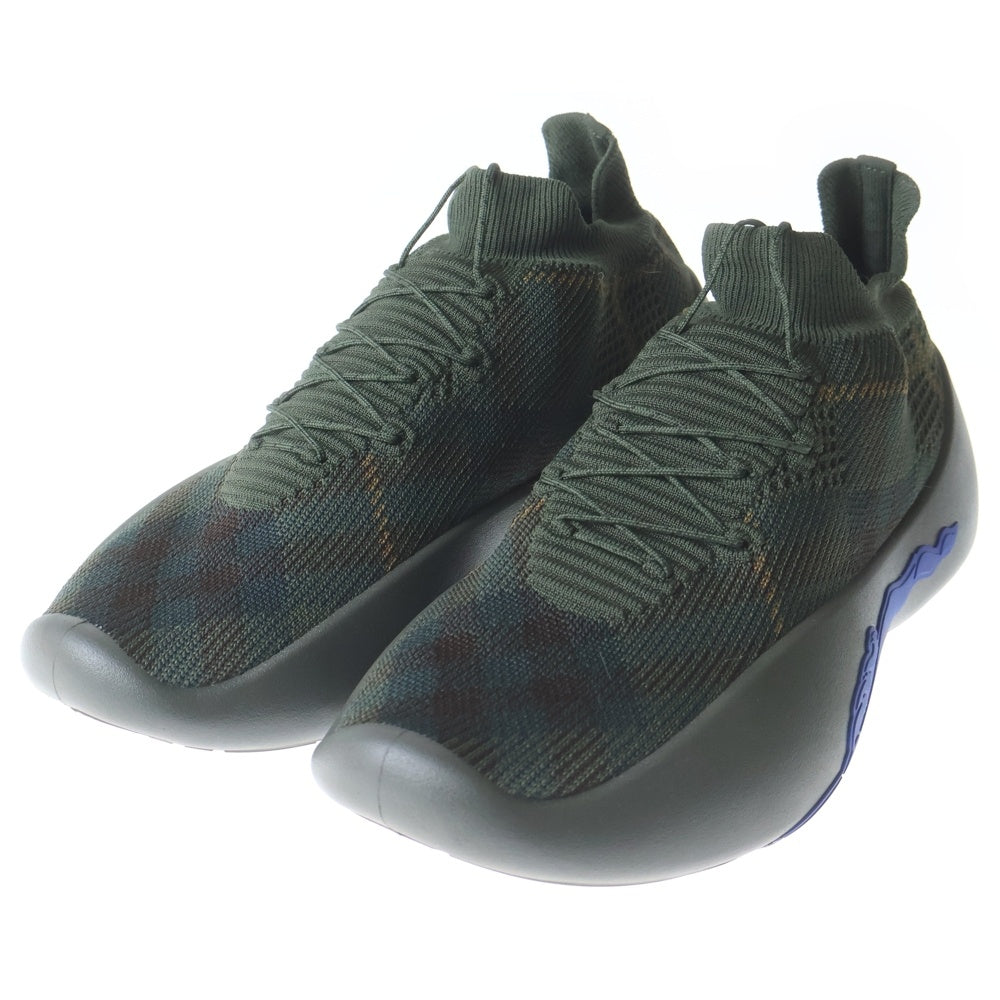 BURBERRY(バーバリー) Neptune ネプチューン チェックニット コードロック ローカットスニーカー グリーン 41 8101906