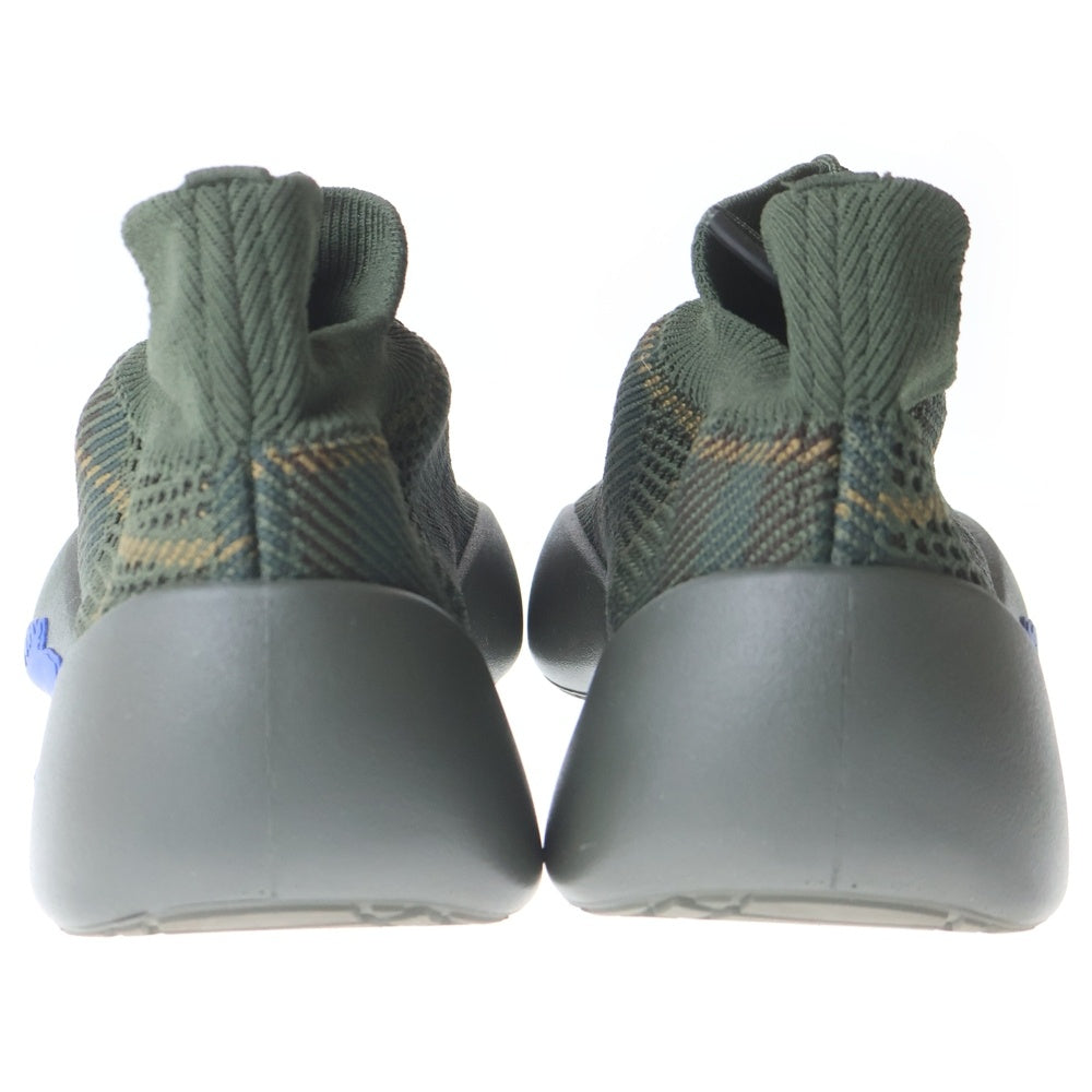 BURBERRY(バーバリー) Neptune ネプチューン チェックニット コードロック ローカットスニーカー グリーン 41 8101906