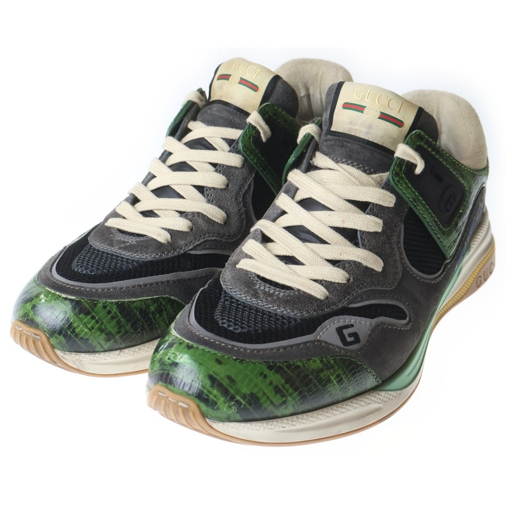 GUCCI(グッチ) ULTRAPACE ウルトラペース ロゴデザイン ローカットスニーカー グリーン 592345