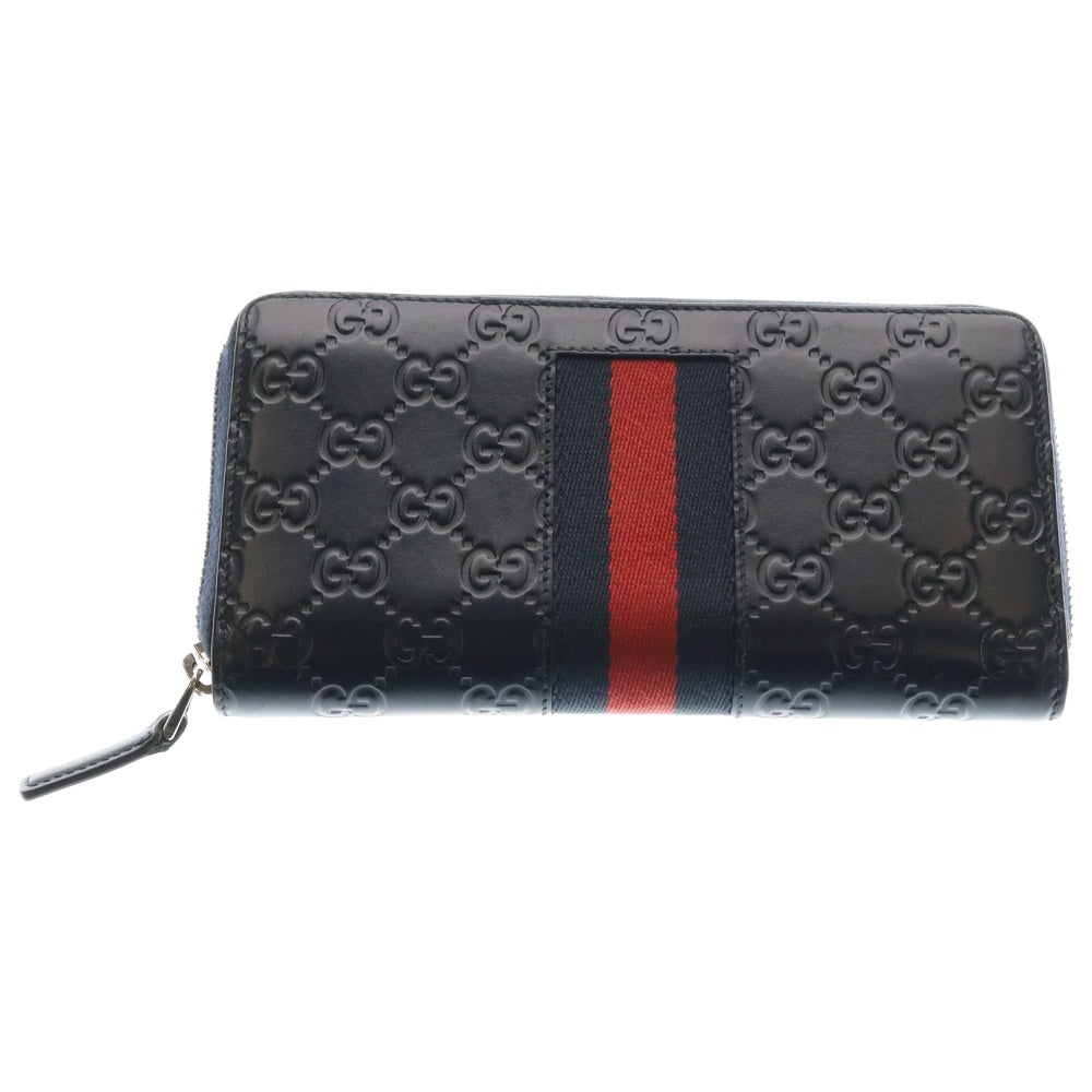 GUCCI(グッチ) SHERRY LINE シェリーライン GGスプリーム 総柄 レザー ロングウオレット 長財布 ブラック 408831