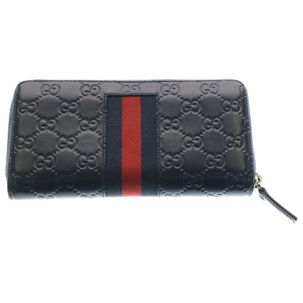 GUCCI(グッチ) SHERRY LINE シェリーライン GGスプリーム 総柄 レザー ロングウオレット 長財布 ブラック 408831
