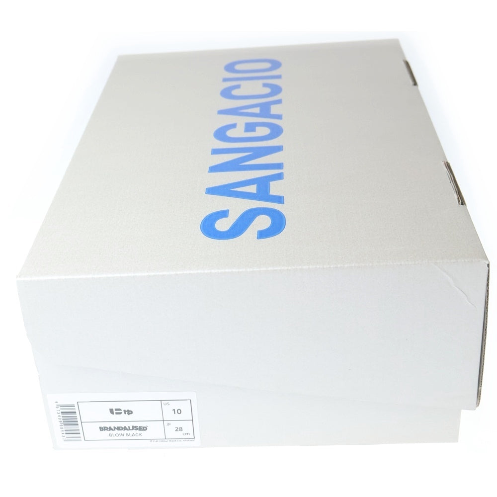 Sangacio(サンガッチョ) ×BRANDALISED NYU BLOW ブランダライズド にゅ ブロー バンクシーグラフィティフォトプリント レザー ローカットスニーカー ブラック US10/28cm レディース