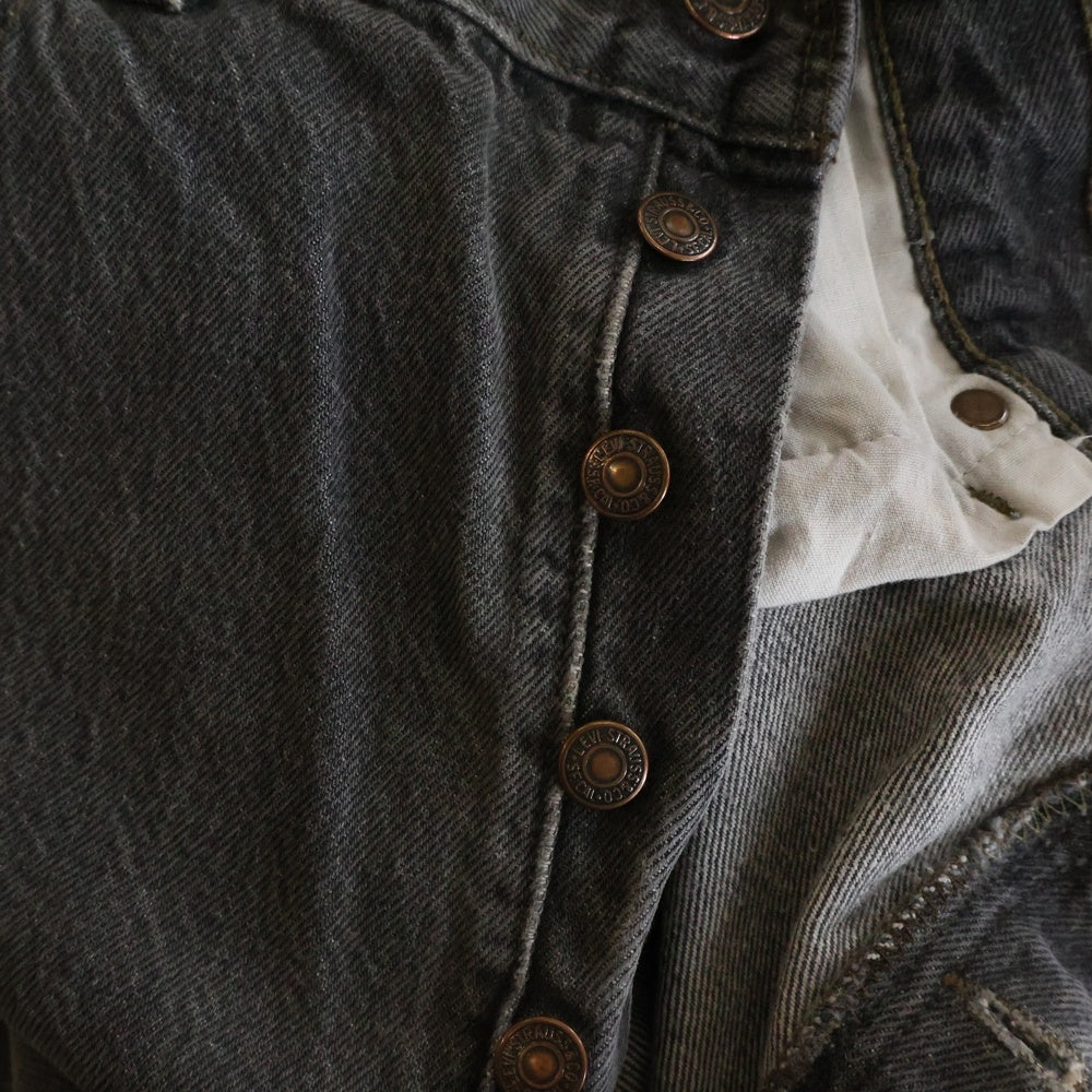 Levi's(リーバイス) 90S VINTAGE 501 先染めブラック スモールe ボタン裏653 USA製 ボタンフライ デニムパンツ ブラック 501 0658