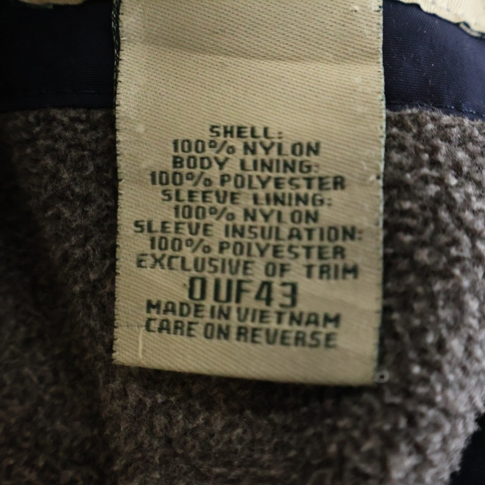 L.L.Bean(エルエルビーン) 90S VINTAGE ヴィンテージ フロントロゴ刺繍 ジップアップ ウォームアップ ナイロンジャケット ネイビー