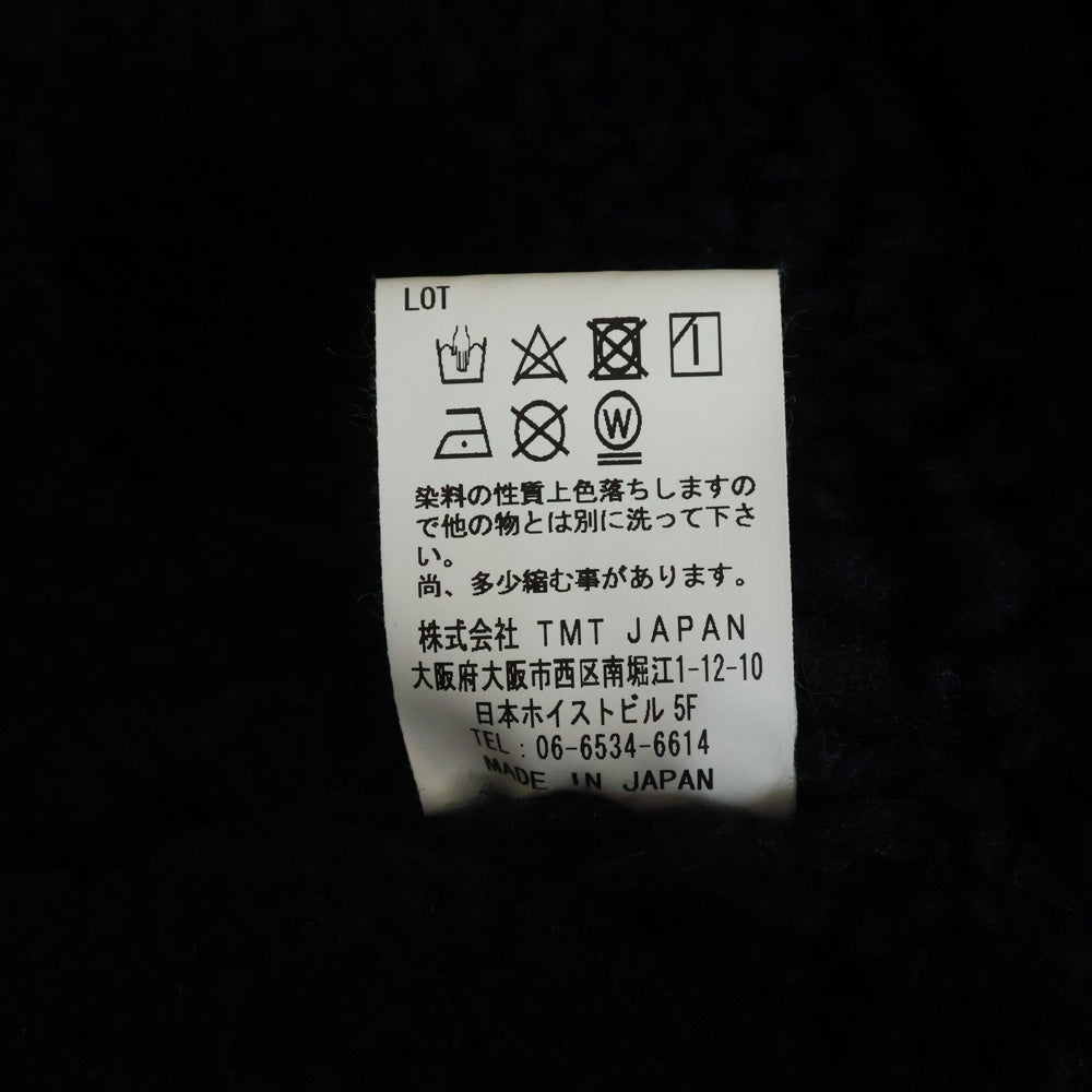 T.M.T(ティーエムティー) BIG LOGO NYLON BOA JACKET ビッグ ロゴ ボア スナップボタン ナイロンジャケット ブラック TJK-F2303