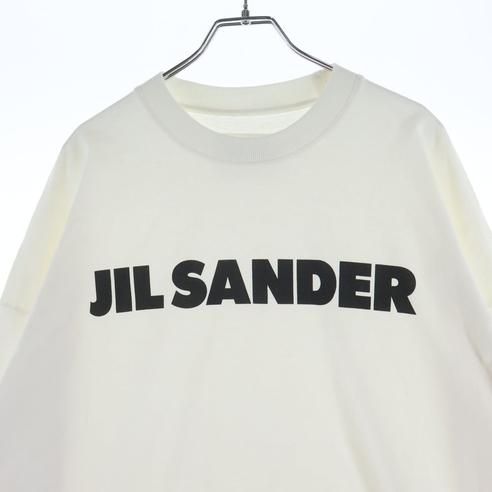 JIL SANDER(ジルサンダー) 24AW フロントロゴプリント クルーネック ロングスリーブ 長袖Tシャツ カットソー ホワイト J22GC0136 J45148