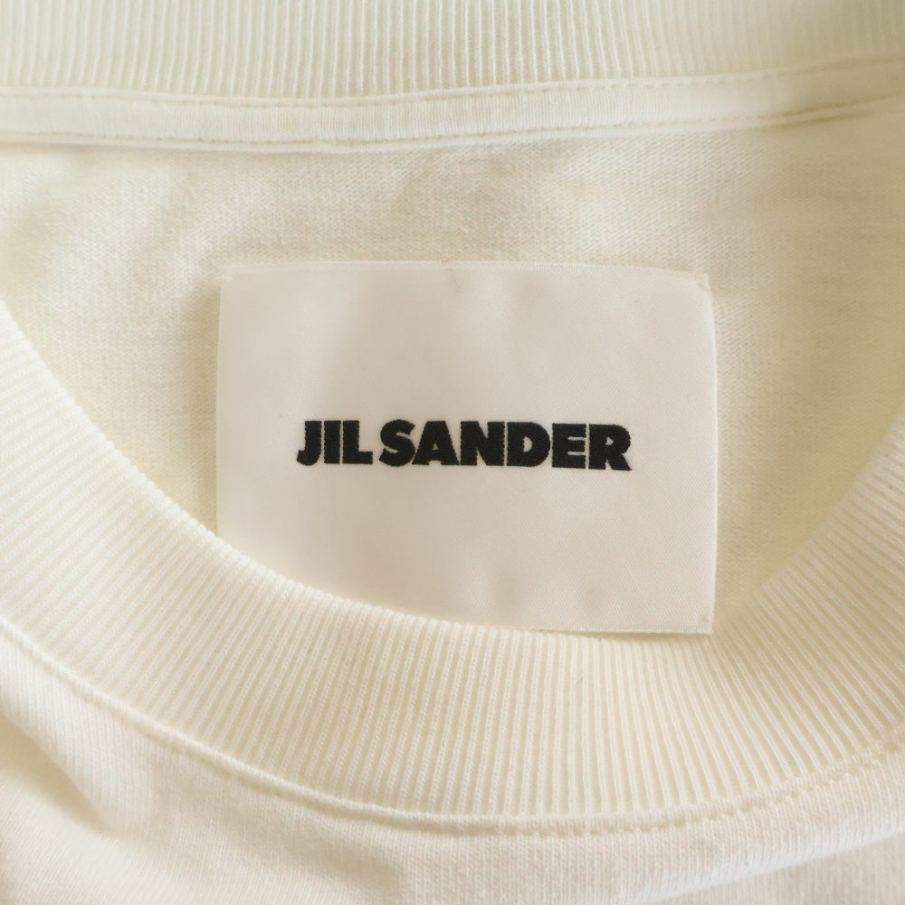 JIL SANDER(ジルサンダー) 24AW フロントロゴプリント クルーネック ロングスリーブ 長袖Tシャツ カットソー ホワイト J22GC0136 J45148