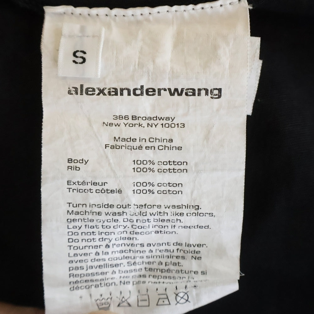 ALEXANDER WANG(アレキサンダーワン) フロントロゴデザイン クルーネック カットソー 長袖Tシャツ ブラック UCC3221537