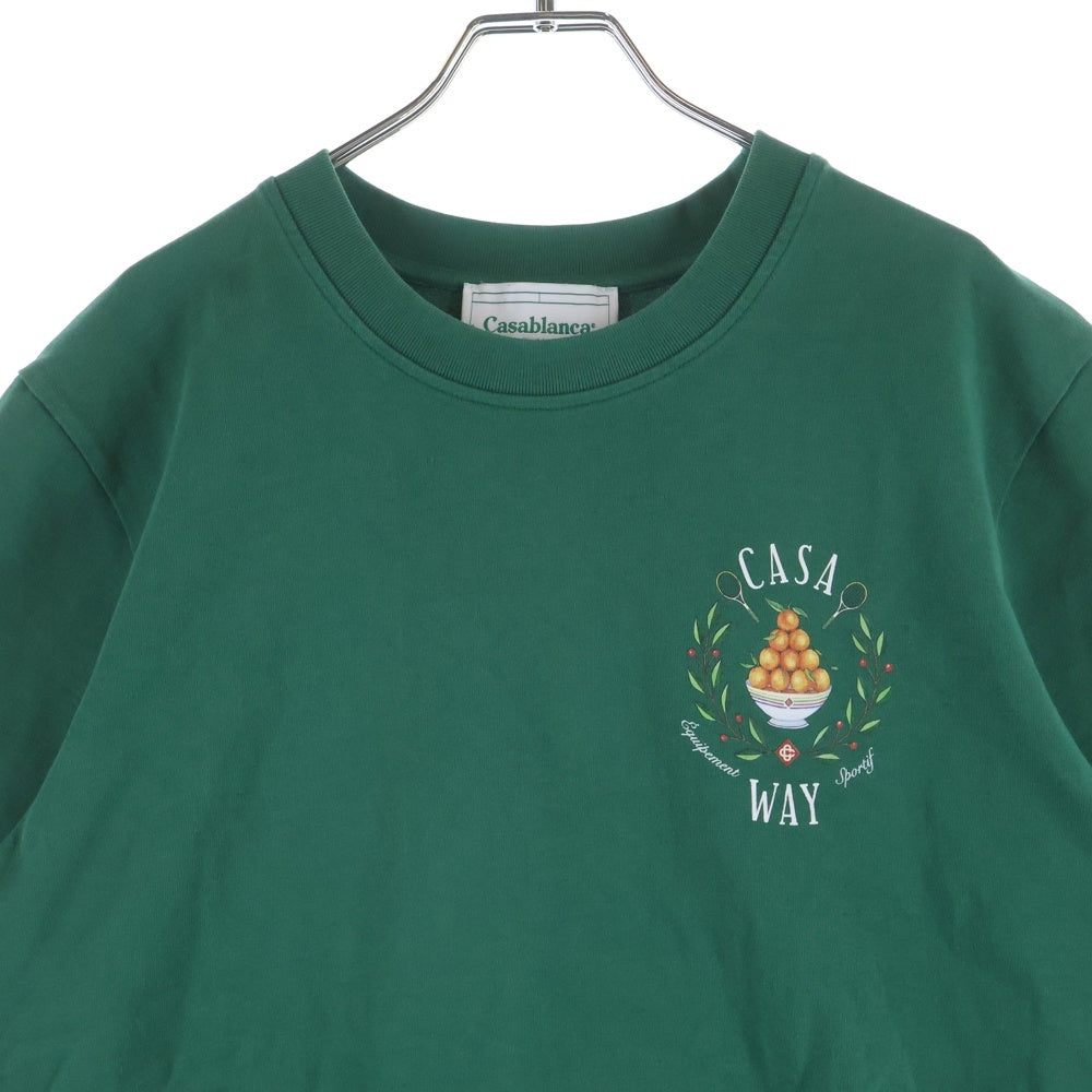 CASABLANCA(カサブランカ) 24SS CASA WAY T-SHIRT 両面プリントTシャツ 半袖クルーネックカットソー グリーン MPS24-JTS-001-07