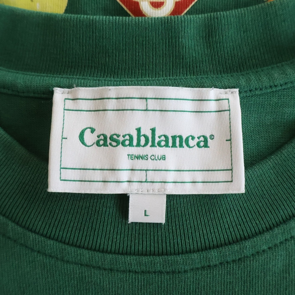 CASABLANCA(カサブランカ) 24SS CASA WAY T-SHIRT 両面プリントTシャツ 半袖クルーネックカットソー グリーン MPS24-JTS-001-07