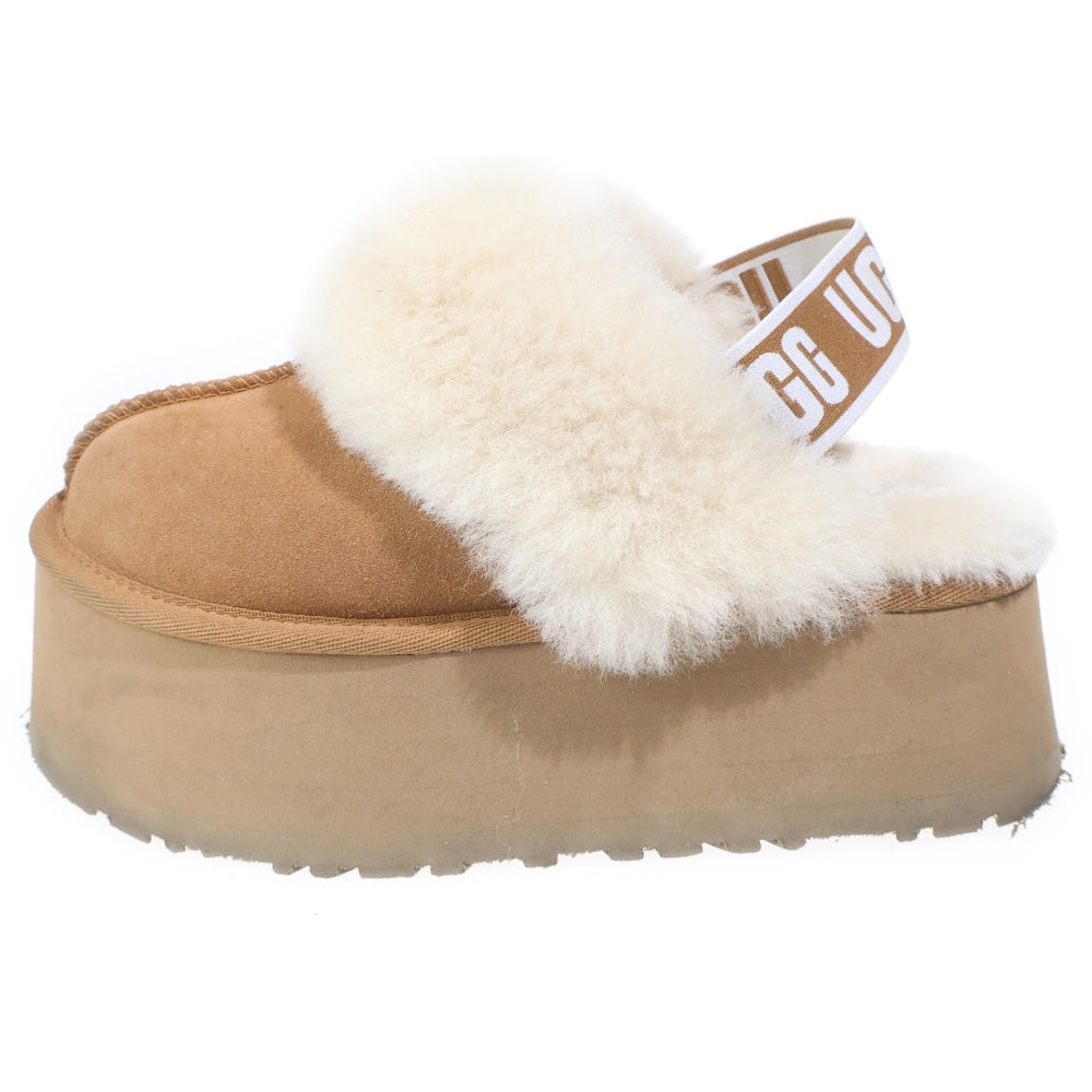 UGG(アグ) FUNKETTE ファンケット ファー付き プラットフォーム 厚底サンダル レディース ブラウン 1113474