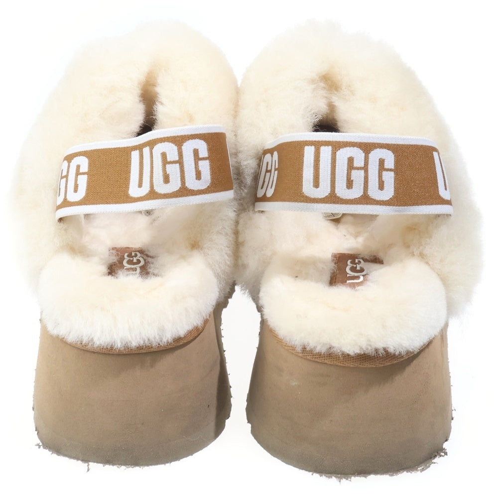 UGG(アグ) FUNKETTE ファンケット ファー付き プラットフォーム 厚底サンダル レディース ブラウン 1113474