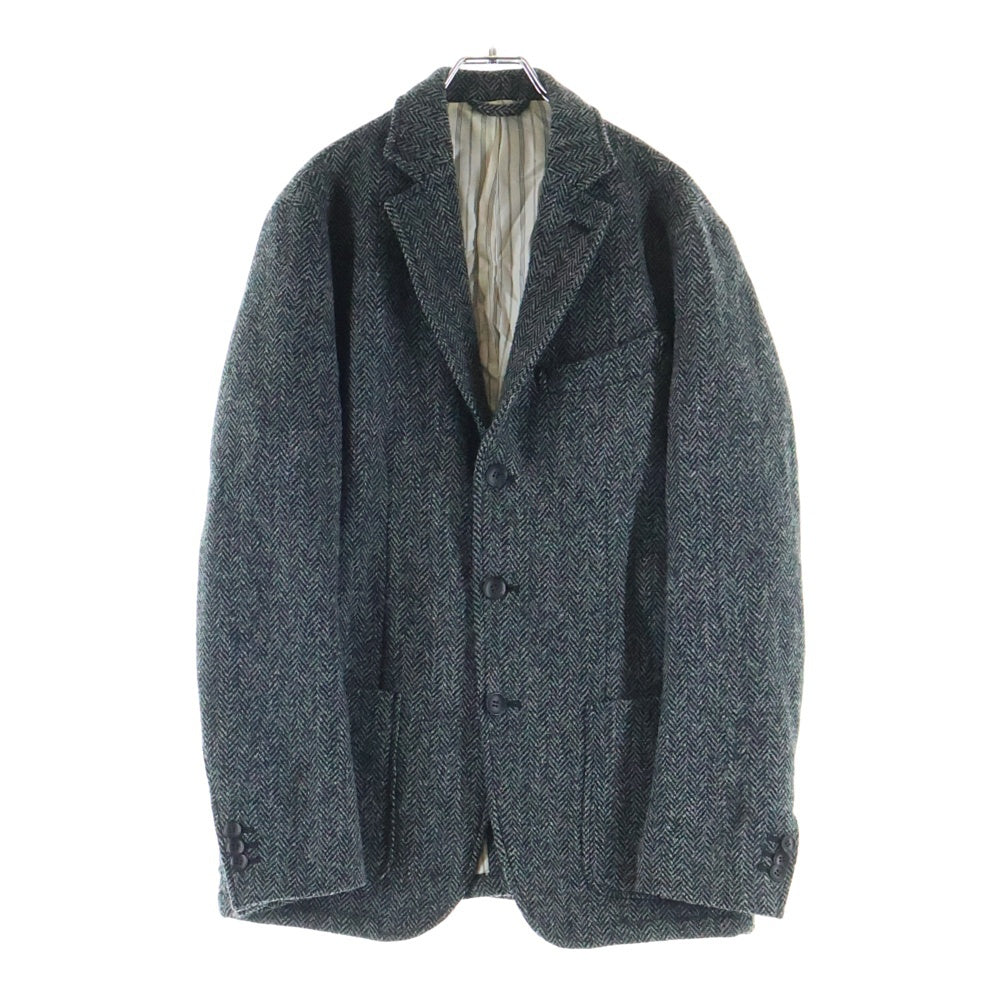 Harris Tweed(ハリスツイード) ウール キュプラ裏地 ノッチドラペル シングルテーラードジャケット グレー 133-1512