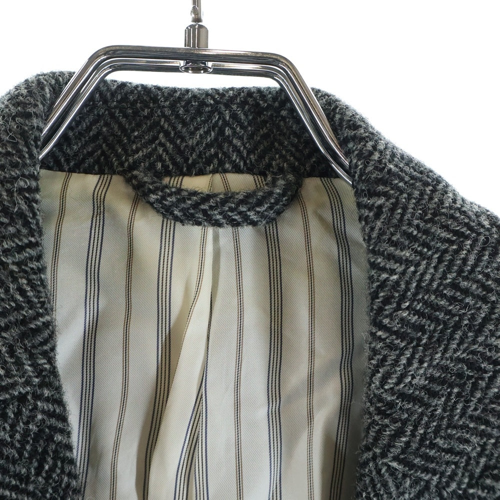 Harris Tweed(ハリスツイード) ウール キュプラ裏地 ノッチドラペル シングルテーラードジャケット グレー 133-1512