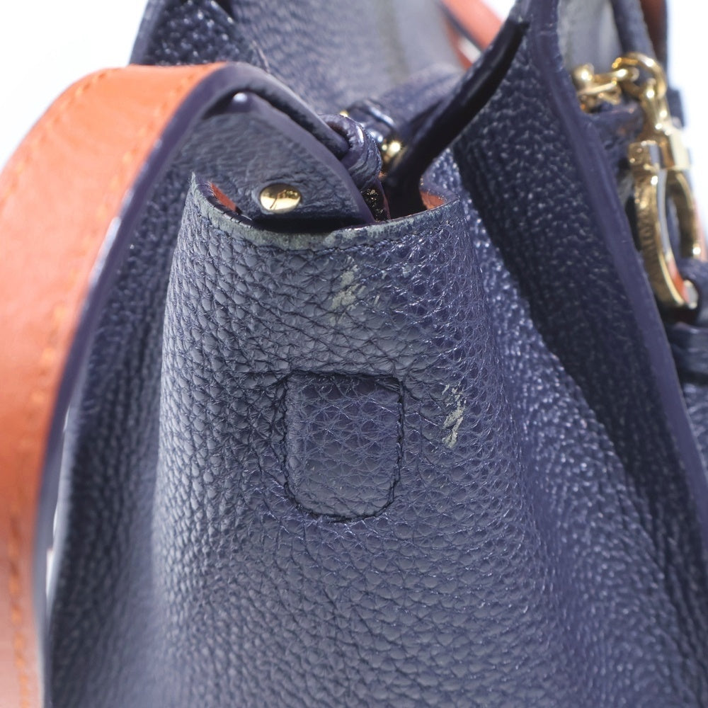 Salvatore Ferragamo(サルヴァトーレ フェラガモ) AMY エイミー ガンチーニバックル レザートートバック ブルー/ブラウン
