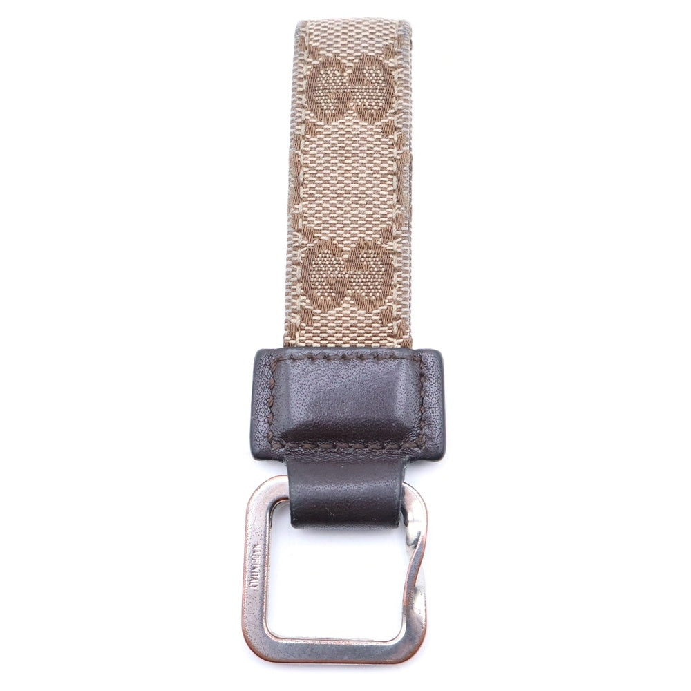 GUCCI(グッチ) GGキャンバス レザーキーリング キーホルダー ブラウン レディース