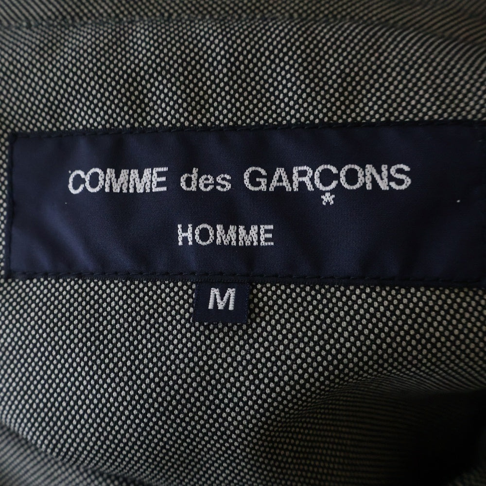 COMME des GARCONS HOMME(コムデギャルソンオム) 10AW 裏地ドット柄 袖シャーリング シングルテーラードジャケット グレー HF-J054 AD2010