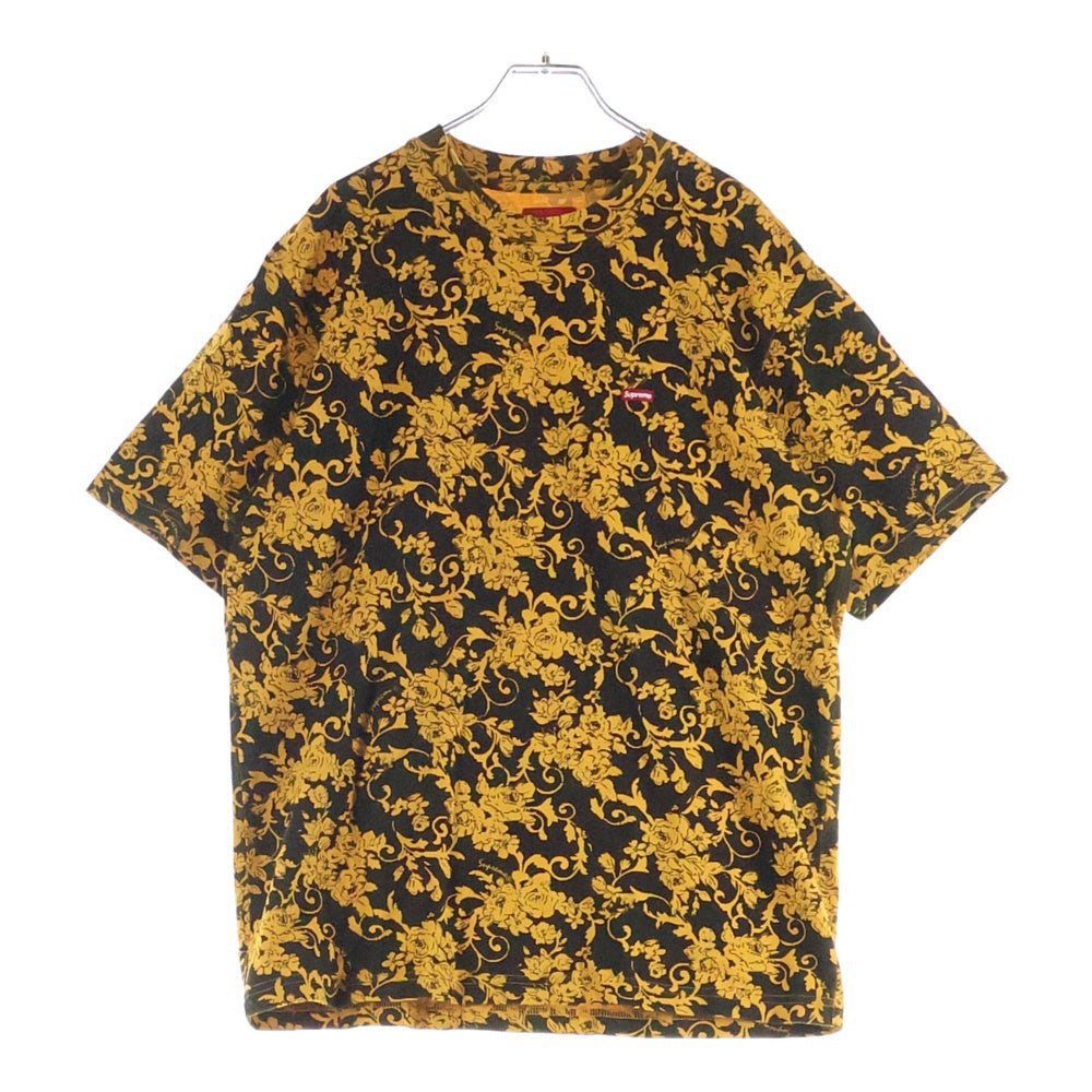 SUPREME(シュプリーム) 20SS Small Box Tee Black Floral スモール ボックスロゴ ブラック フローラル クルーネック半袖Tシャツ カットソー イエロー/ブラック