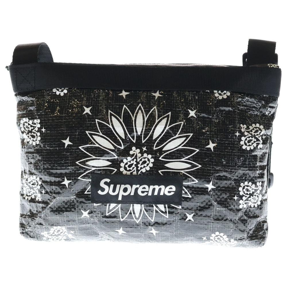 SUPREME(シュプリーム) 21SS Bandana Tarp Side Bag バンダナ タープ サイド ショルダーバッグ ブラック レディース
