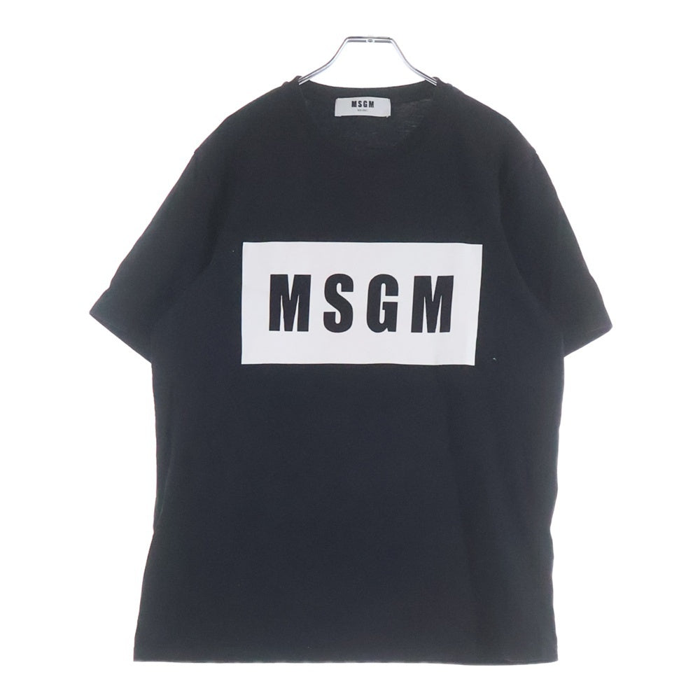 MSGM(エムエスジーエム) フロントロゴ クルーネック半袖Tシャツ カットソー ブラック 2440MM67